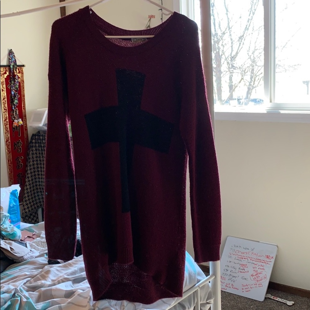 maroon long sleeve